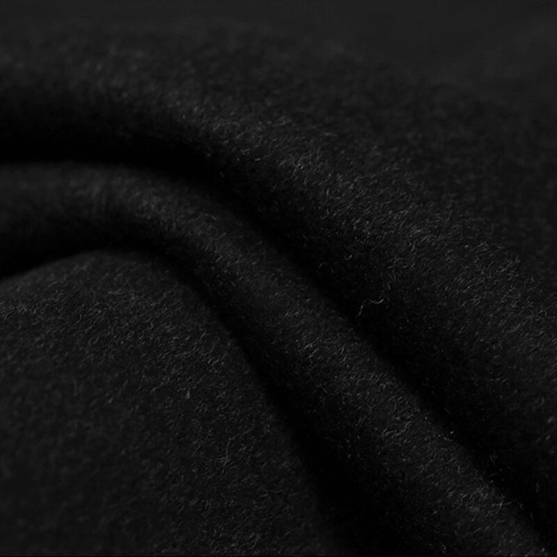 (6XL) Milan Collection - Wool And Cashmere Regular Fit Dress Top Coat 48" Long In Black 2 (6XL) Milan Collection - Wool And Cashmere Regular Fit Dress Top Coat 48" Long In Black - Image 2