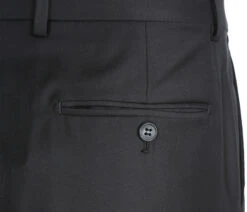 Half Canvas Wool Dress Suit Regular Fit 2 Piece In Black -Outlet Suit Refined Store RHC100 1 4