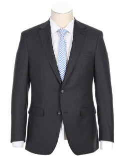 Half Canvas Wool Dress Suit Modern Fit 2 Piece In Charcoal