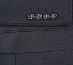 Half Canvas Wool Dress Suit Regular Fit 2 Piece In Charcoal -Outlet Suit Refined Store RHC100 3 7