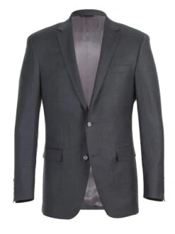 Half Canvas Wool Dress Suit Modern Fit 2 Piece In Gray -Outlet Suit Refined Store RHC100 4 3