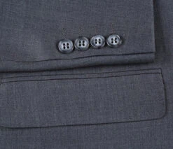 Half Canvas Wool Dress Suit Modern Fit 2 Piece In Gray -Outlet Suit Refined Store RHC100 4 7