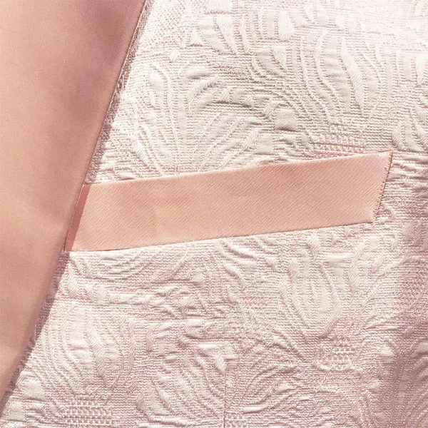 Rose Gold Pink Slim Fit Tuxedo 4 Piece With Satin Shawl Collar Beveled Designed Vest 2 Rose Gold Pink Slim Fit Tuxedo 4 Piece With Satin Shawl Collar Beveled Designed Vest - Image 2