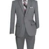 Medium Gray Slim Fit Men's 2 Piece Business Suit 2 Button