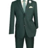 Slim Fit Men's Suit 2 Piece 2 Button In Hunter Green