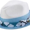 Men's Straw Fedora Hat In Blue