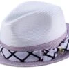 Men's Straw Fedora Hat In Purple