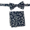 Men's Bowtie And Hanky Accessory Set In Navy Floral