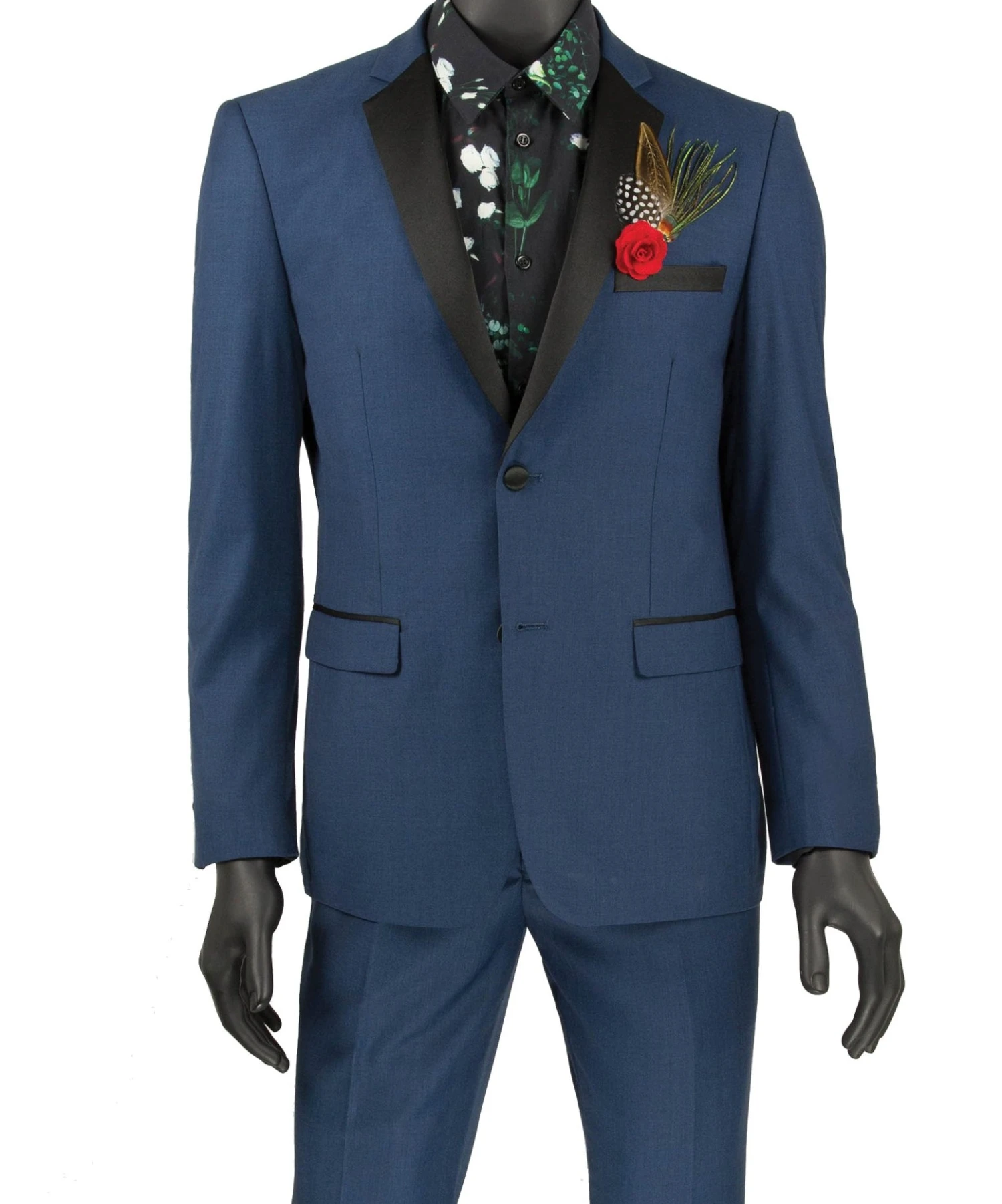 Blue Ultra Slim Fit Tuxedo 2 Buttons 2 Piece 1 Blue Ultra Slim Fit Tuxedo 2 Buttons 2 Piece