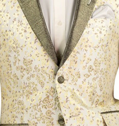 Champagne Sim Fit Tuxedo 2 Pieces With Matching Bow Tie 2 Champagne Sim Fit Tuxedo 2 Pieces With Matching Bow Tie - Image 2