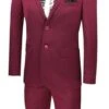 (38R) Slim Fit 2 Piece Suit Narrow Lapel In Plum