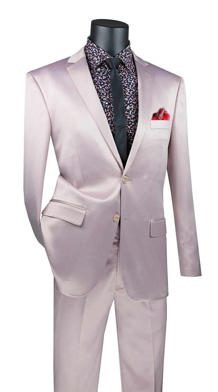 Ultra Slim Fit Shiny Sharkskin 2 Button 2 Piece Suit In Blush 1 Ultra Slim Fit Shiny Sharkskin 2 Button 2 Piece Suit In Blush