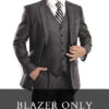 (40R Blazer) Steel Modern Fit 2 Button Blazer