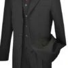 Mont Blanc Collection - Regular Fit Suit 3 Button 3 Piece In Black