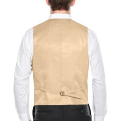 Vanderbilt Collection- Classic Dress Vest 5 Buttons Regular Fit In Beige -Outlet Suit Refined Store VEST 201 3 BEIGE 2