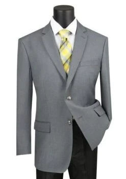 (40R, 48L) Regular Fit Blazer 2 Button In Medium Gray