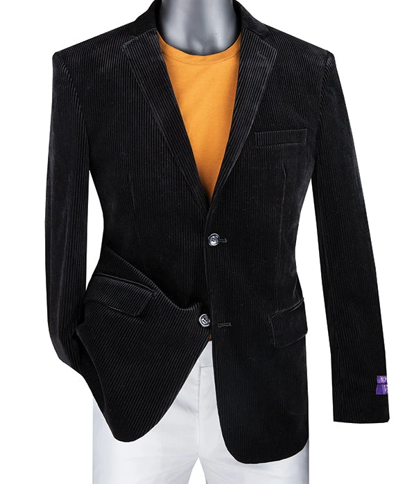 Slim Fit Corduroy Blazer 2 Button In Black 1 Slim Fit Corduroy Blazer 2 Button In Black