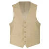 Beige Slim Fit Vest Single Breasted 5 Button Design