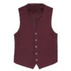 Burgundy Slim Fit Vest Single Breasted 5 Button Design
