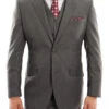Arezzo Collection - 100% Wool Suit Modern Fit Italian Style 3 Piece In Dark Gray