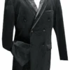 Caesar Collection - Velvet Black Double Breasted Suit Regular Fit 2 Piece