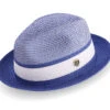 Men's Braided Two Tone Pinch Fedora Hat In Royal Blue