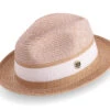 Men's Braided Two Tone Pinch Fedora Hat In Tan