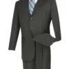 Mont Blanc Collection - Regular Fit Suit 3 Button 2 Piece In Charcoal
