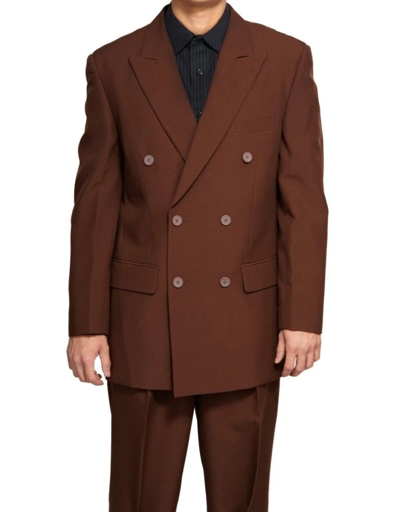 Atlantis Collection - Brown Regular Fit Double Breasted 2 Piece Suit 1 Atlantis Collection - Brown Regular Fit Double Breasted 2 Piece Suit