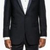 Navy Slim Fit 2 Piece Tuxedo With Satin Peak Lapel