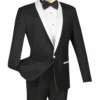 Sierra Collection - 1 Button Slim Fit Tuxedo Black With White Lapel