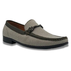 Olive Houndstooth Loafer