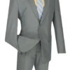 (42R) Gray Slim Fit Men's 2 Piece Business Suit 2 Button