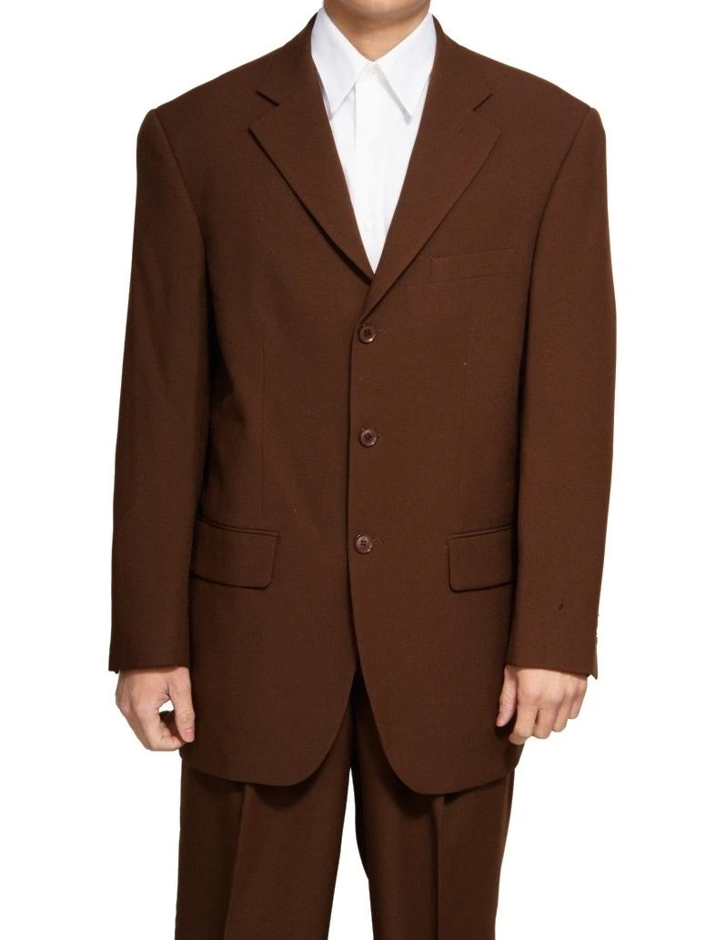 Mont Blanc Collection - Regular Fit Suit 3 Button 2 Piece In Brown 1 Mont Blanc Collection - Regular Fit Suit 3 Button 2 Piece In Brown