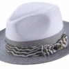 Men's Two Tone Braided Pinch Fedora In Gold