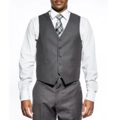 Slim Fit Men's Suit 3 Piece 2 Button In Heather Gray -Outlet Suit Refined Store sv2900 hgray 3 1024x1024 1