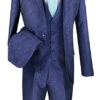 Slim Fit 3 Piece Suit Navy Floral Pattern Matching Vest And Pants