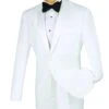 Slim Fit 2 Piece Tuxedo Single Breasted 2 Button Design In White