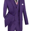 Venetian Collection - Purple Regular Fit Glen Plaid 2 Button 3 Piece Suit