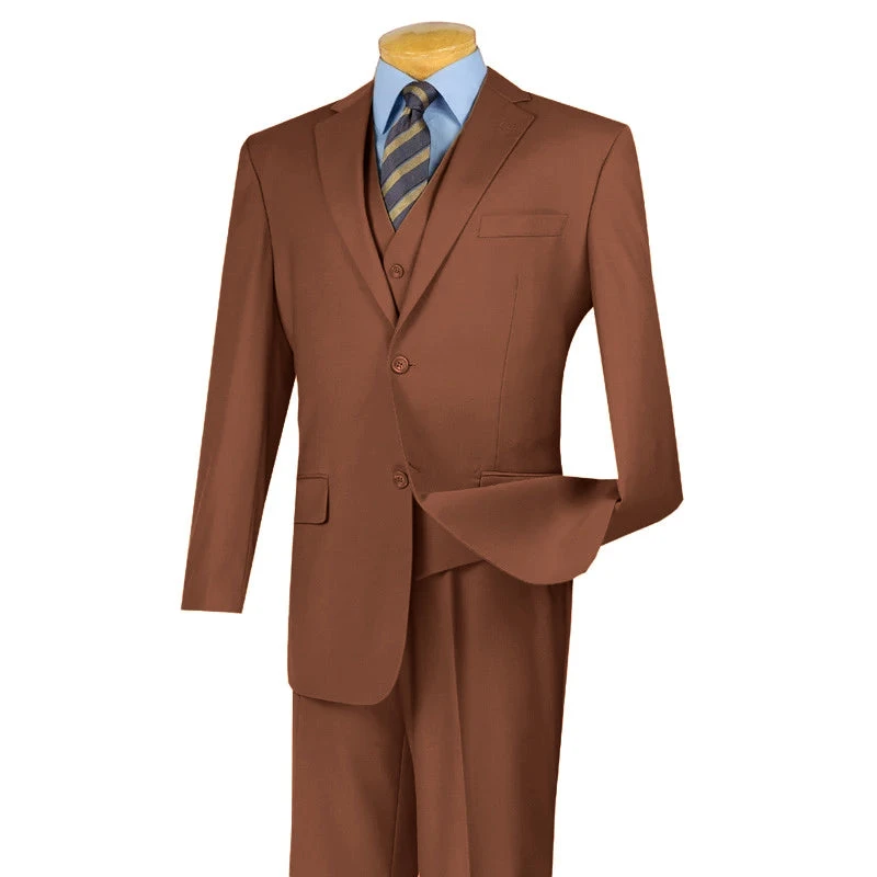 Morgan Collection - Regular Fit 3 Piece Suit 2 Button Cognac 1 Morgan Collection - Regular Fit 3 Piece Suit 2 Button Cognac