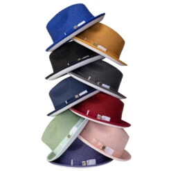 Two Tone Ribbon Stingy Brim Pinch Braided Fedora - Royal Blue With White Bottom -Outlet Suit Refined Store white bottom hats 58c36ecd d785 41d2 b9cc 49e2b69a78f2