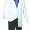 White Regular Fit 3 Button Blazer